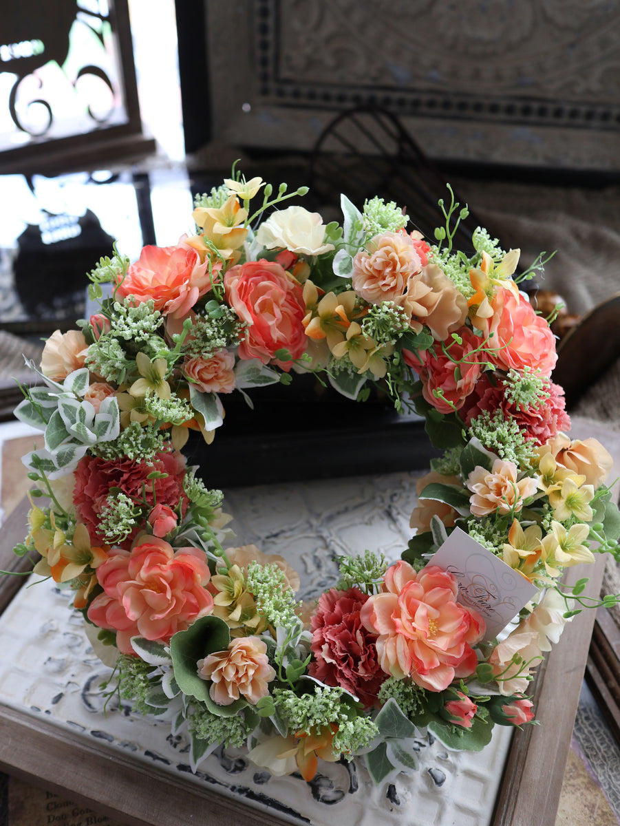 ビタミンカラーの元気いっぱい大きいリース 完成品】ビタミンカラーリース ｜ アーティフィシャルフラワー