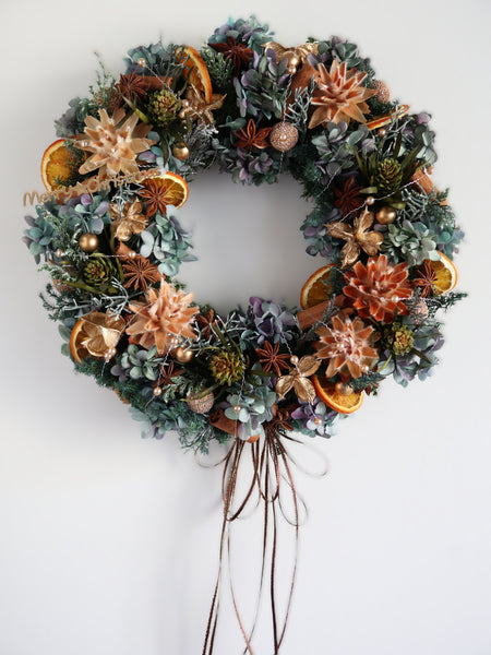 【送料無料・完成品】クリスマスリース（2025プリザBP）