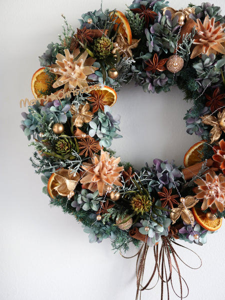 【送料無料・完成品】クリスマスリース（2025プリザBP）