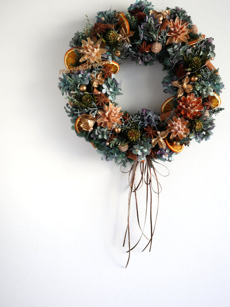 【送料無料・完成品】クリスマスリース（2025プリザBP）