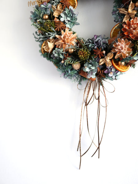 【送料無料・完成品】クリスマスリース（2025プリザBP）