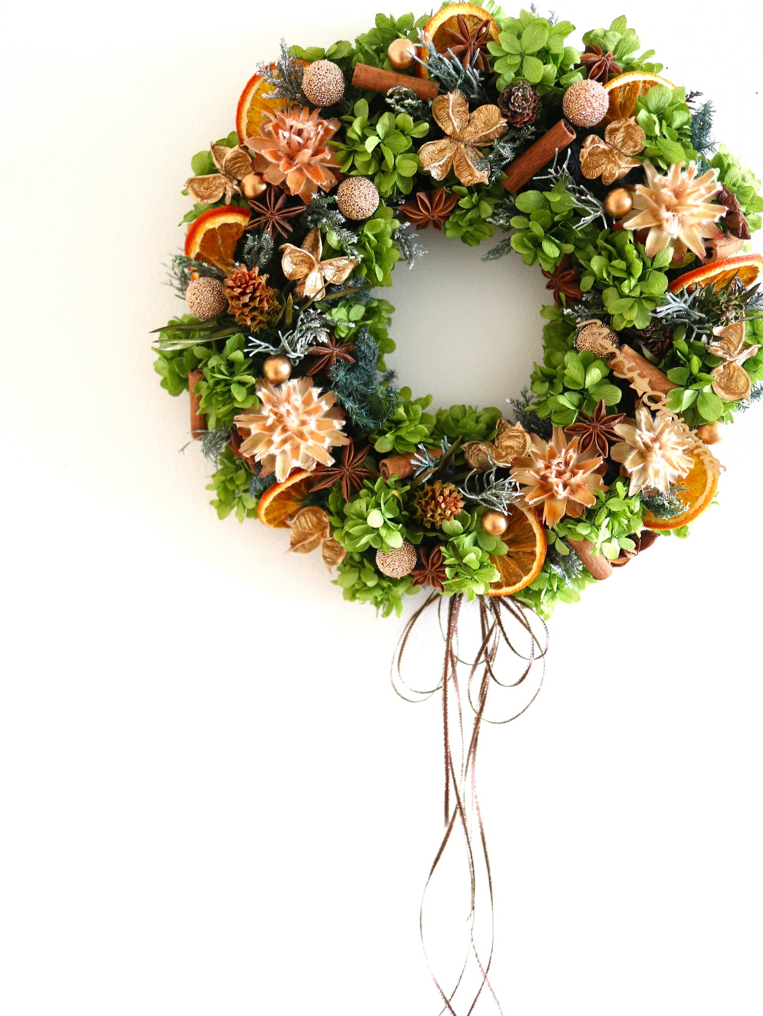 【送料無料・ホームキット】クリスマスリース（プリザブドフラワーGR）